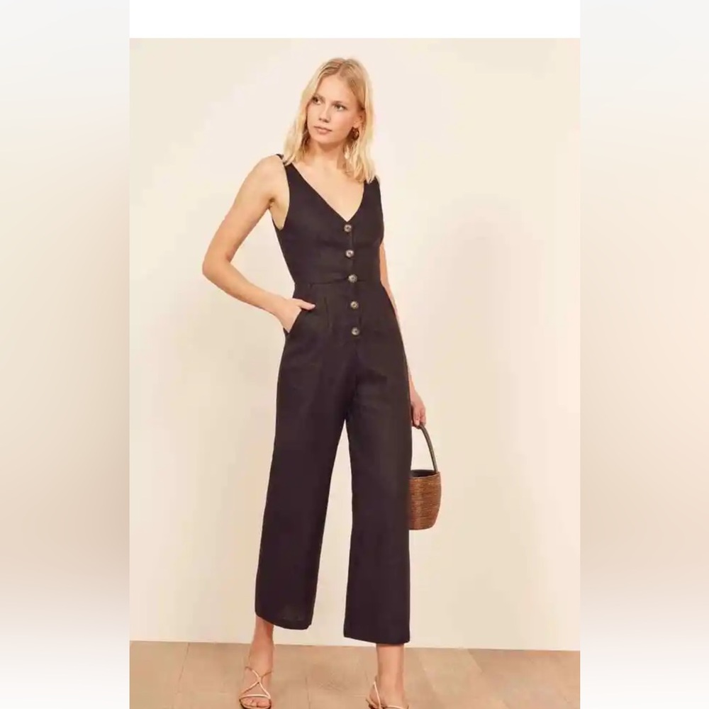 Reformation Linen Jumpsuit black size 8